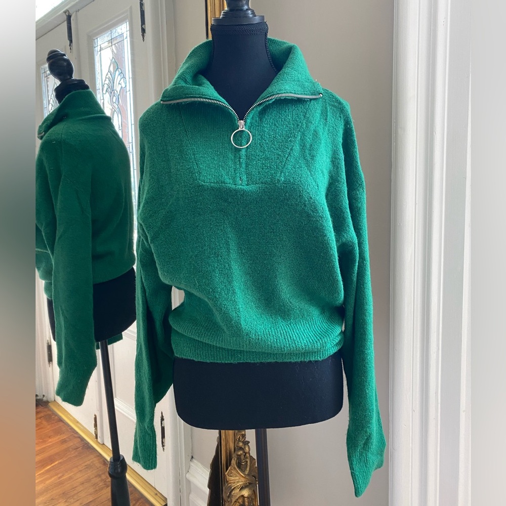 Vibrant green collared sweater